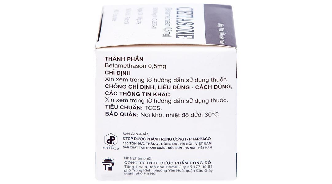 Cetasone 0.5mg điều trị bệnh thấp khớp, các trạng thái dị ứng, viêm da