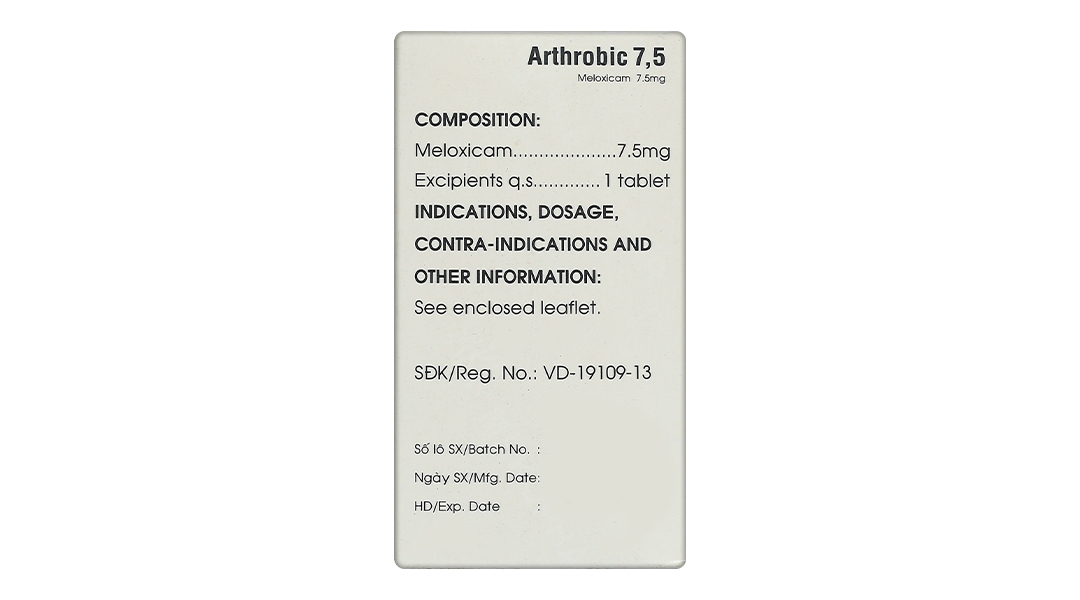Arthrobic 7.5 trị cơn viêm đau trong viêm khớp dạng thấp