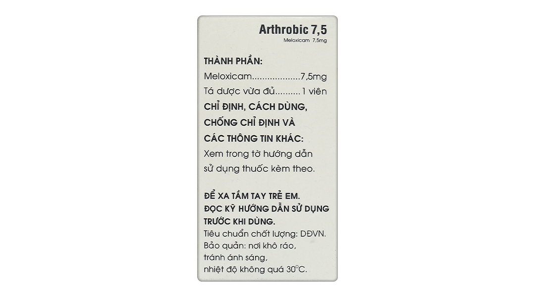 Arthrobic 7.5 trị cơn viêm đau trong viêm khớp dạng thấp