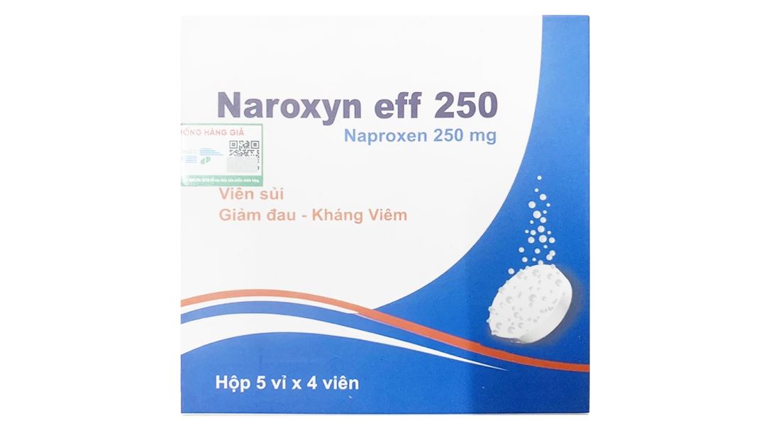 Viên sủi Naroxyn Eff 250 điều trị xương khớp, viêm cột sống dính khớp