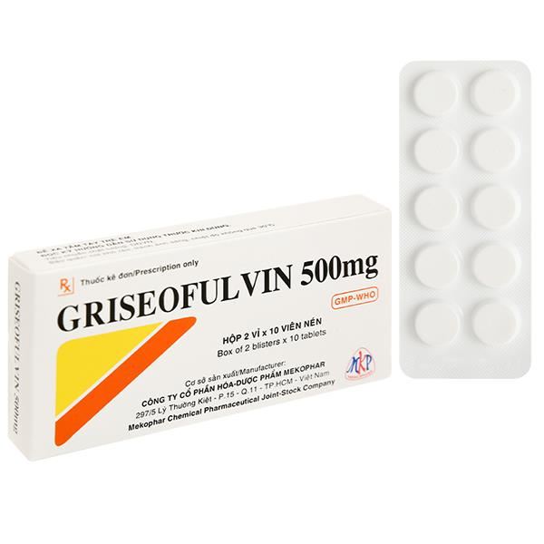 Griseofulvin Mekophar 500mg trị nấm da, tóc và móng