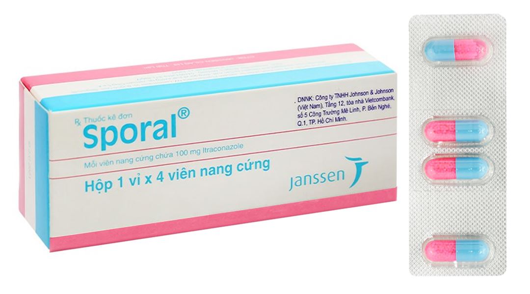 Sporal 100mg trị nhiễm nấm phụ khoa, ngoài da
