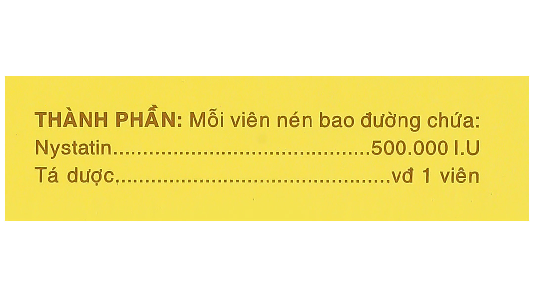 Nystatin 500.000 I.U Vidipha phòng và trị nhiễm nấm Candida