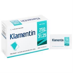 Cốm pha hỗn dịch uống Klamentin 250/31.25 trị nhiễm khuẩn