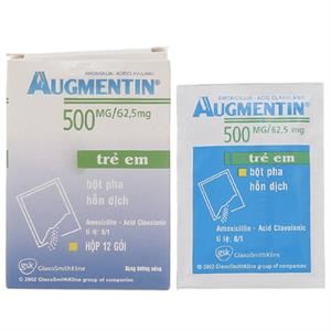 Bột pha hỗn dịch uống Augmentin 500mg/62.5mg trị nhiễm khuẩn