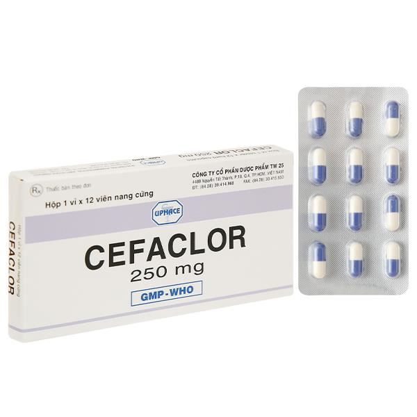 Cefaclor Uphace 250mg điều trị viêm tai giữa cấp, viêm xoang cấp