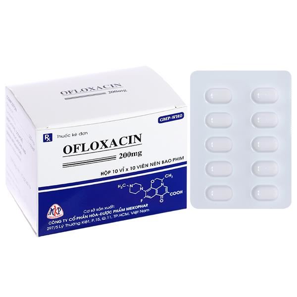 Ofloxacin Mekophar 200mg trị nhiễm khuẩn
