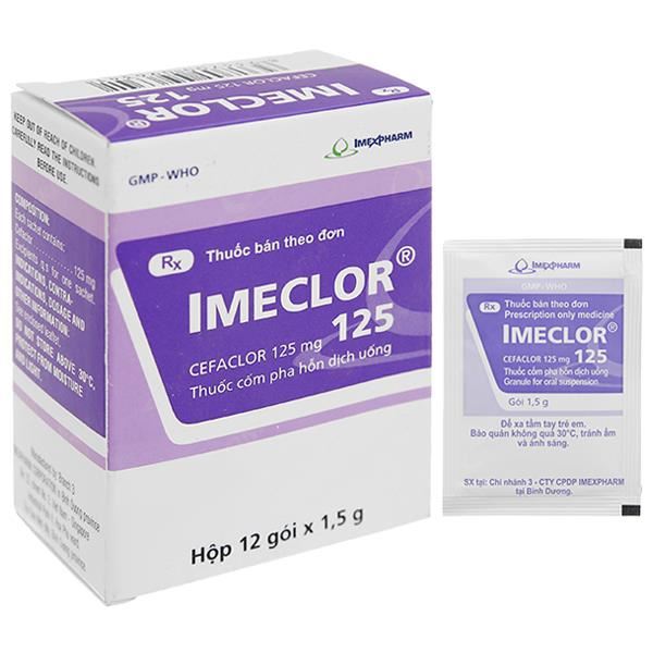Cốm pha hỗn dịch uống Imeclor 125 trị nhiễm khuẩn