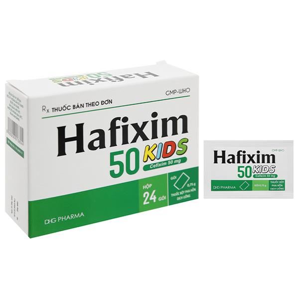 Bột pha hỗn dịch uống Hafixim 50 Kids trị nhiễm khuẩn