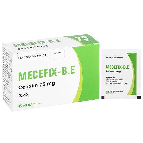 Cốm pha hỗn dịch uống Mecefix-B.E 75mg trị nhiễm khuẩn