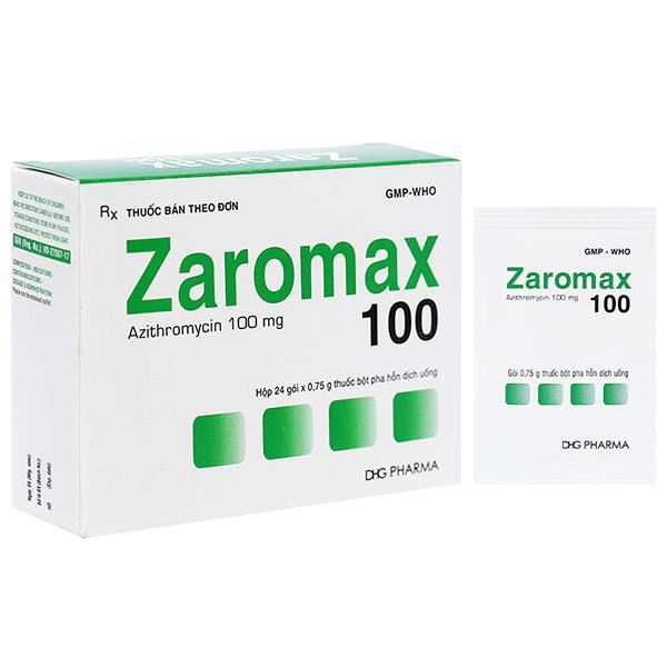 Bột pha hỗn dịch uống Zaromax 100 trị nhiễm khuẩn