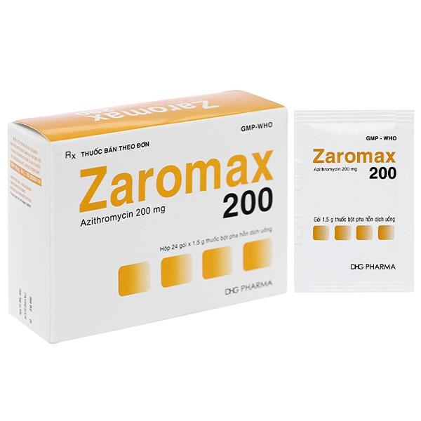 Bột pha hỗn dịch uống Zaromax 200 trị nhiễm khuẩn