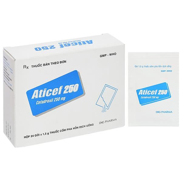 Cốm pha hỗn dịch Aticef 250mg trị nhiễm khuẩn, nhiễm trùng