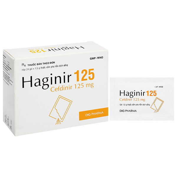 Cốm pha hỗn dịch Haginir 125 trị nhiễm khuẩn, nhiễm trùng nhẹ và vừa