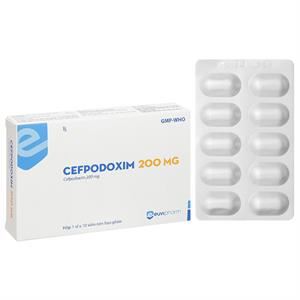 Cefpodoxim 200mg Euvipharm trị nhiễm khuẩn