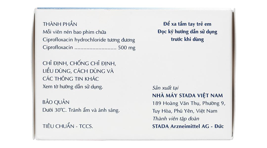 Ciprofloxacin Stada 500mg điều trị nhiễm khuẩn