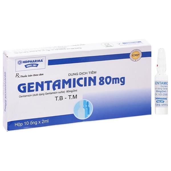 Dung dịch tiêm Gentamicin 80mg/2ml trị nhiễm khuẩn