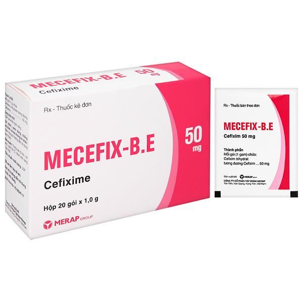 Cốm pha hỗn dịch uống Mecefix - B.E 50mg trị nhiễm khuẩn
