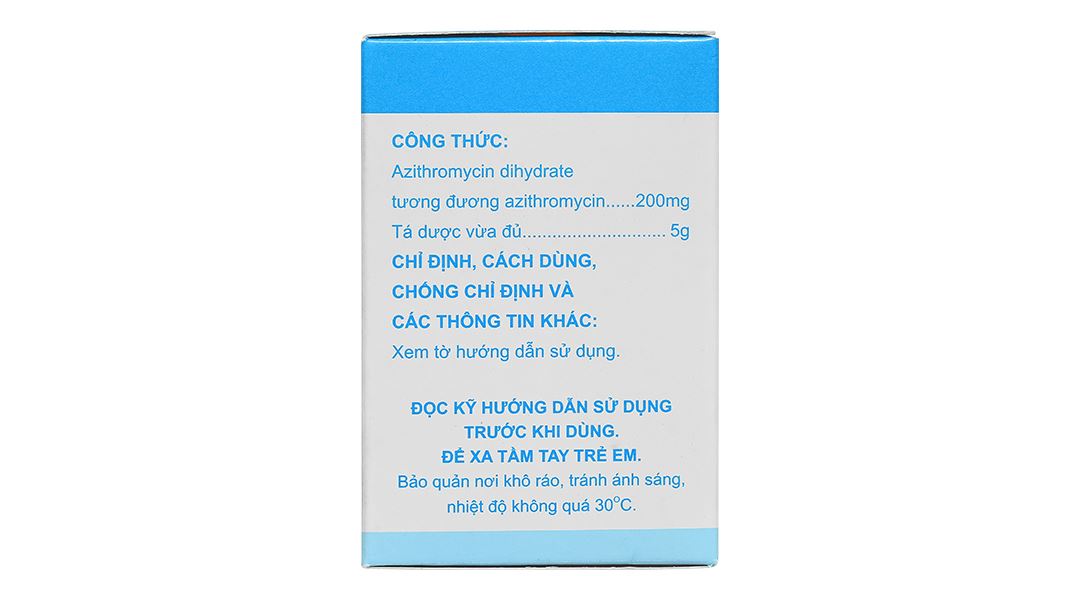 Bột pha hỗn dịch uống Aziphar 200mg Mekophar hỗ trợ trị nhiễm khuẩn