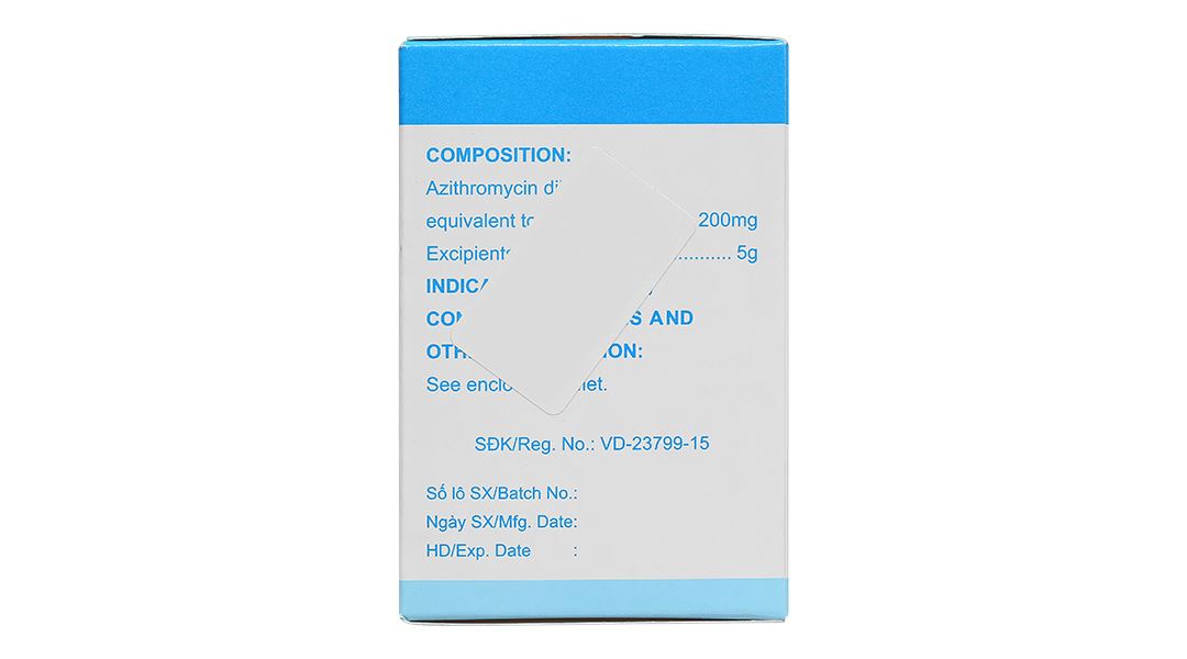 Bột pha hỗn dịch uống Aziphar 200mg Mekophar hỗ trợ trị nhiễm khuẩn