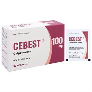 Cốm pha hỗn dịch uống Cebest 100mg trị nhiễm khuẩn