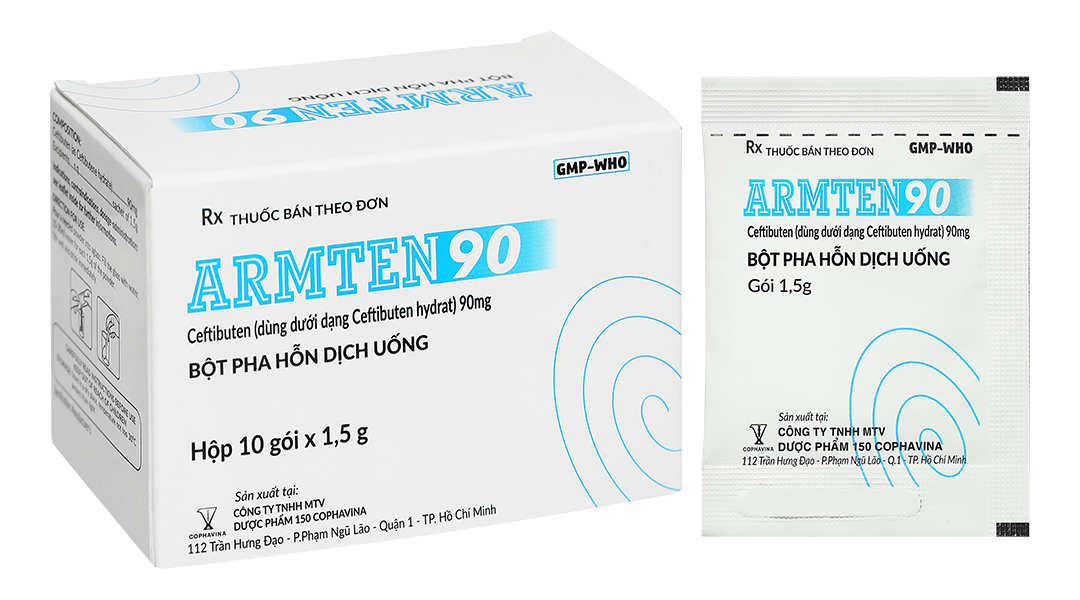 Bột pha hỗn dịch Armten 90 trị các trường hợp nhiễm khuẩn vừa và nhẹ