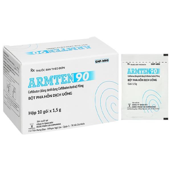 Bột pha hỗn dịch Armten 90 trị các trường hợp nhiễm khuẩn vừa và nhẹ