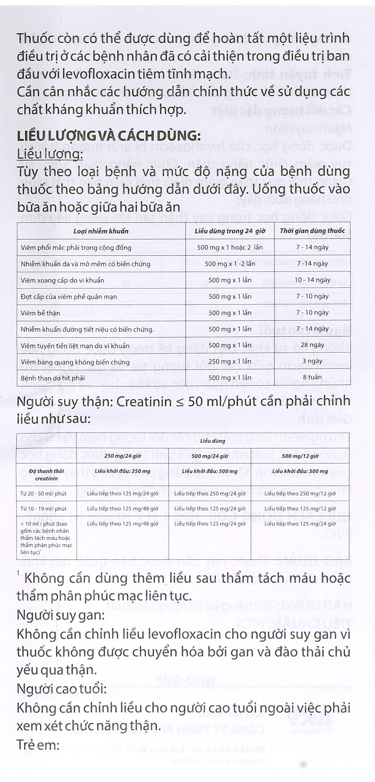 Levoleo 500 điều trị nhiễm khuẩn (1 vỉ x 10 viên) - 13