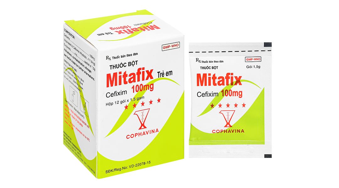 Thuốc bột uống Mitafix trẻ em 100mg điều trị nhiễm khuẩn