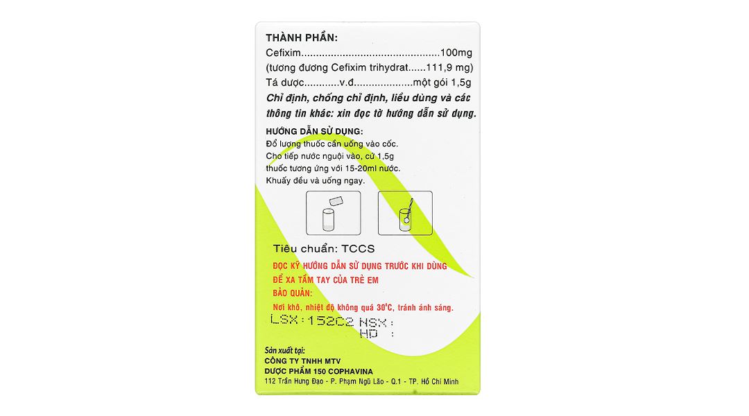 Thuốc bột uống Mitafix trẻ em 100mg điều trị nhiễm khuẩn