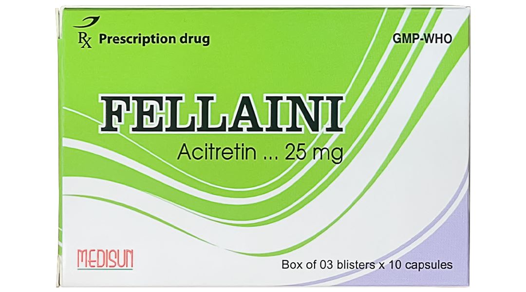Fellaini 25mg điều trị vẩy nến và bệnh ngoài da