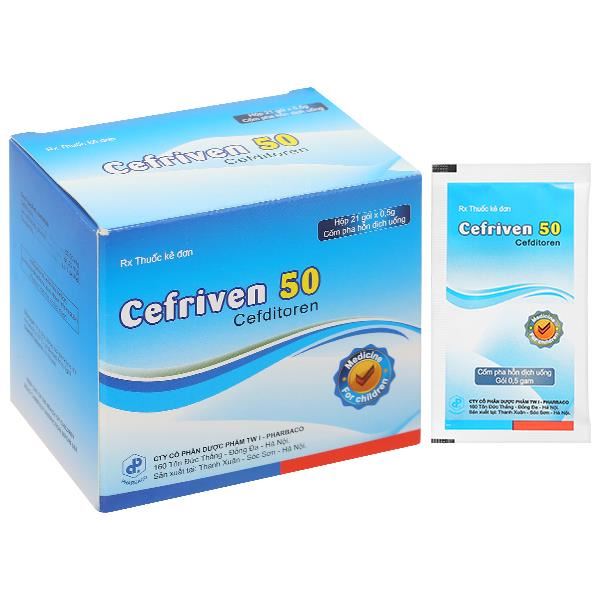 Cốm pha hỗn dịch Cefriven 50 điều trị các nhiễm khuẩn