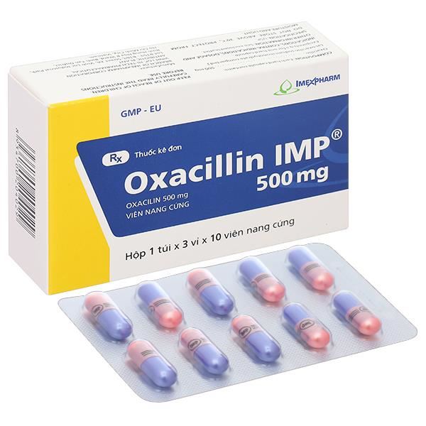 Oxacillin IMP 500mg trị nhiễm khuẩn đường hô hấp, nhiễm khuẩn ở xương