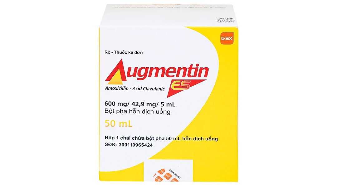 Bột pha hỗn dịch uống Augmentin ES 600mg/42.9mg/5ml GSK điều trị các nhiễm trùng