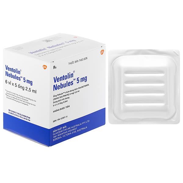 Dung dịch khí dung Ventolin Nebules 5mg trị hen suyễn