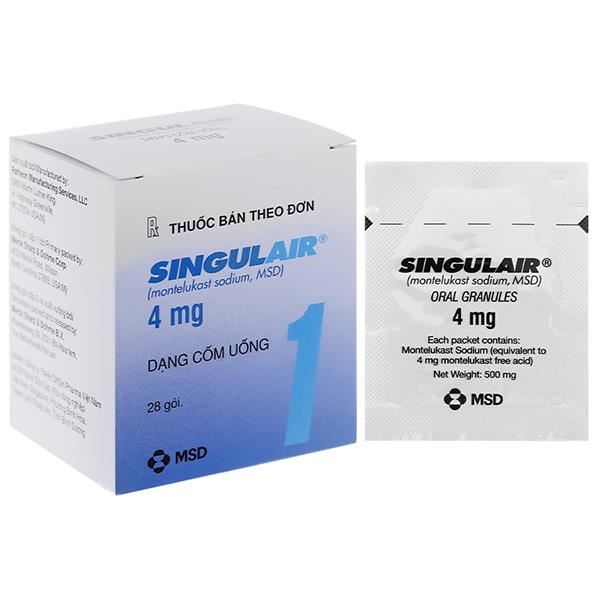 Thuốc cốm Singulair 4mg trị hen phế quản mạn tính