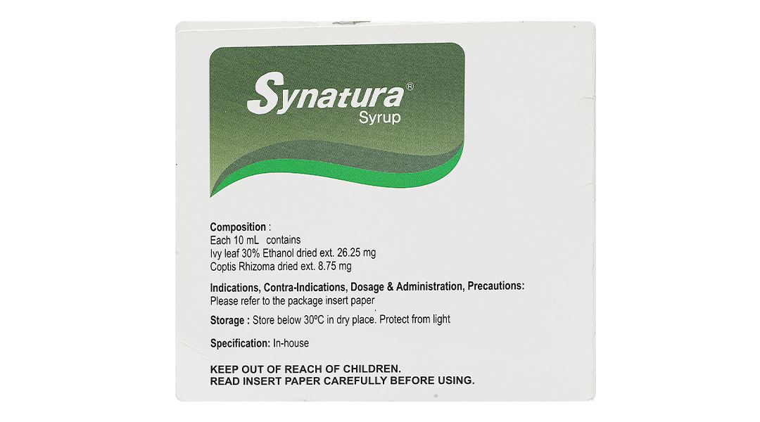 Siro Synatura điều trị nhiễm khuẩn đường hô hấp trên cấp tính