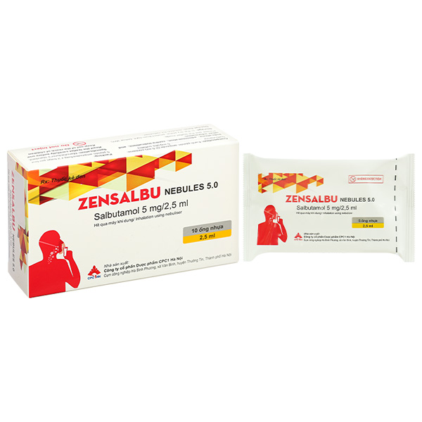 Dung dịch khí dung Zensalbu Nebules 5.0 5mg/2.5ml điều trị hen cấp tính