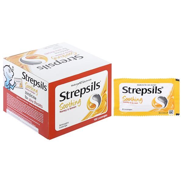 Viên ngậm Strepsils Soothing Honey & Lemon giảm đau họng