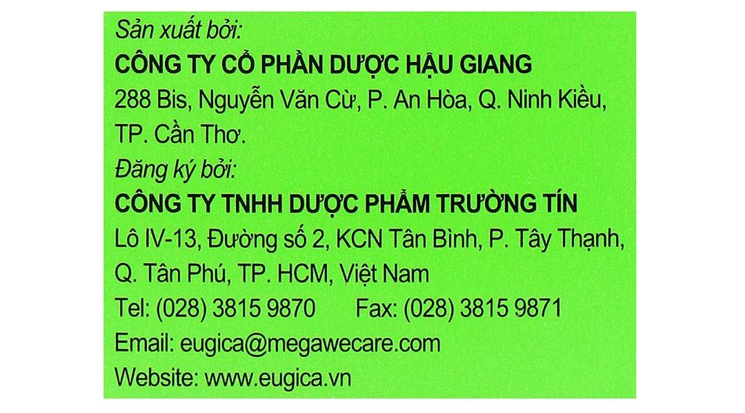 Eugica Fort điều trị các chứng ho, đau họng, sổ mũi