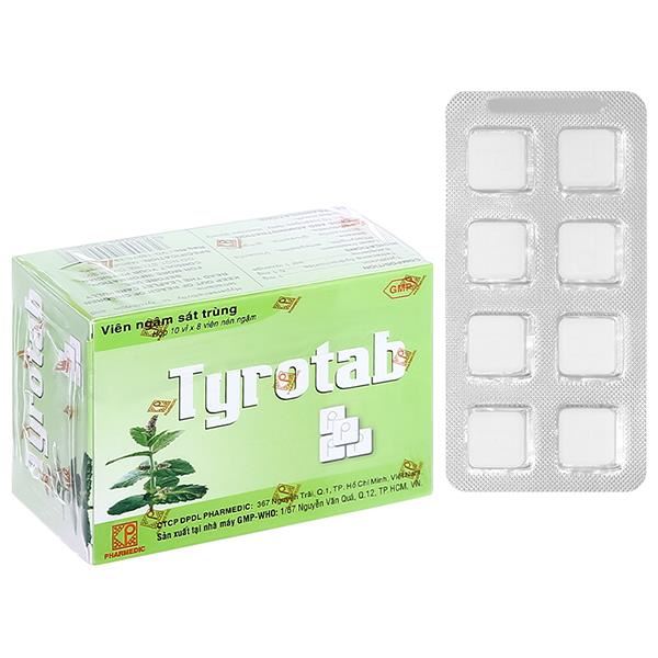 Viên ngậm Tyrotab sát khuẩn, trị viêm họng