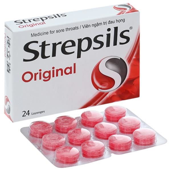Viên ngậm Strepsils Original kháng khuẩn, giảm đau họng