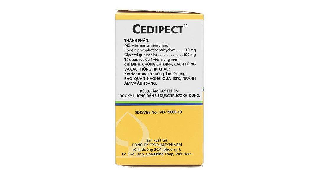 Cedipect trị triệu chứng ho khan hoặc kích ứng và giúp long đàm