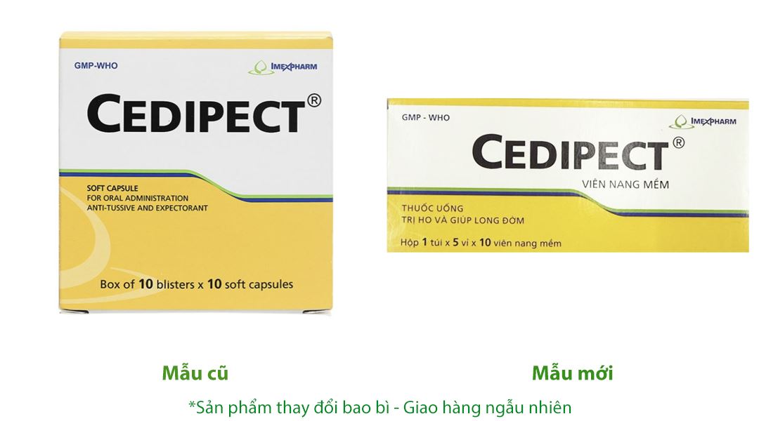 Cedipect trị triệu chứng ho khan hoặc kích ứng và giúp long đàm