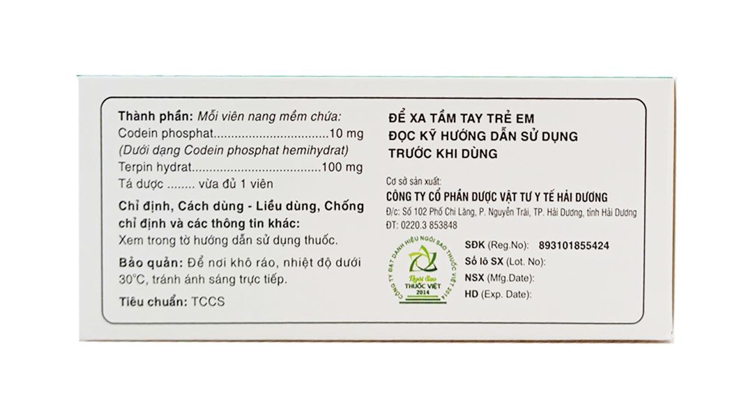 Terpin - Codein HD điều trị ho khan, ho do kích ứng