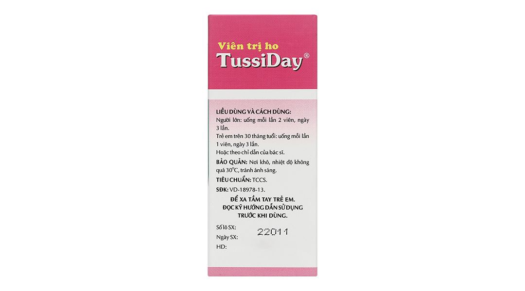 TussiDay trị các chứng ho, đau họng, sổ mũi, cảm cúm
