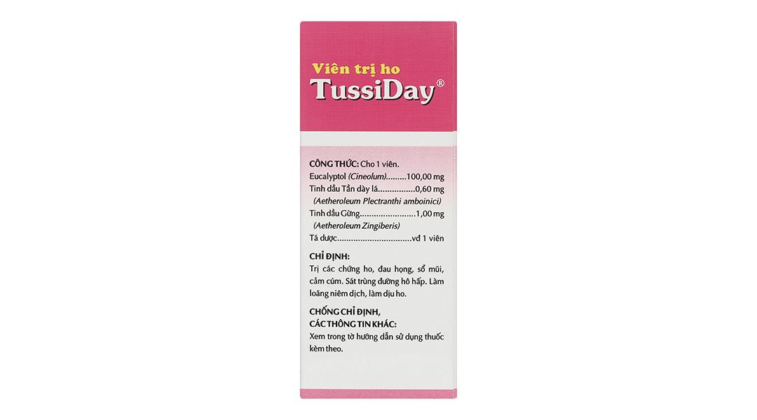 TussiDay trị các chứng ho, đau họng, sổ mũi, cảm cúm