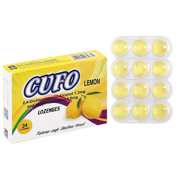Viên ngậm Cufo Lemon hỗ trợ trị viêm họng, đau họng