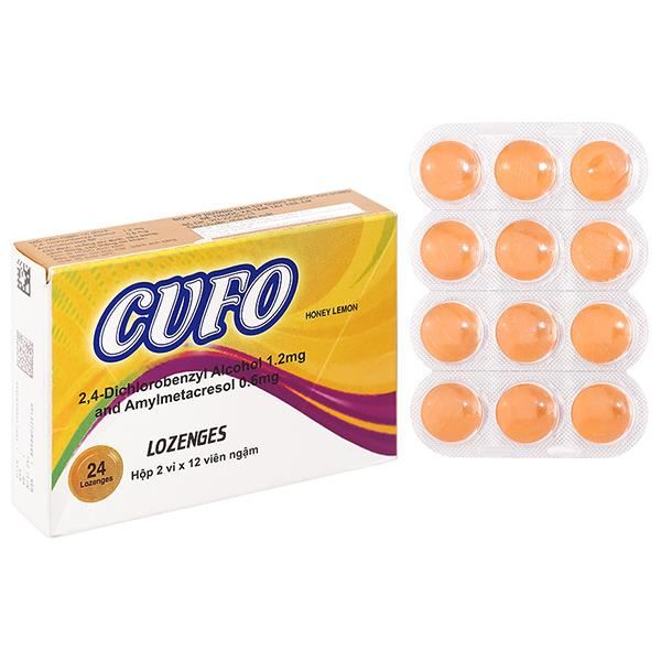 Viên ngậm Cufo Honey Lemon hỗ trợ trị viêm họng, đau họng
