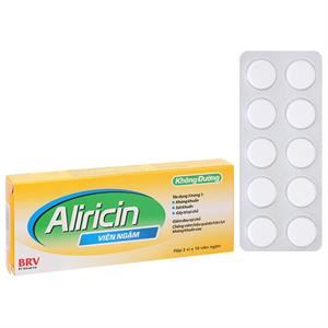 Viên ngậm Aliricin không đường trị viêm họng, viêm amidan